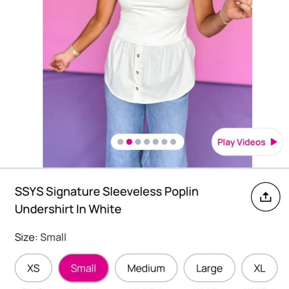 White Sleeveless Poplin Undershirt